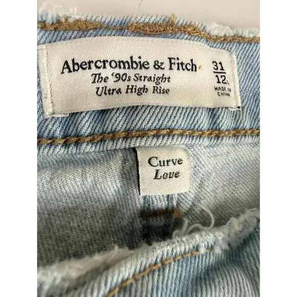 Abercrombie & Fitch Curve Love 90s Straight Jeans Ultra High Rise 31x12 - Picture 4 of 6